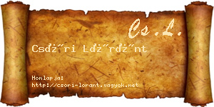 Csóri Lóránt névjegykártya