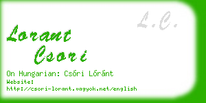 lorant csori business card